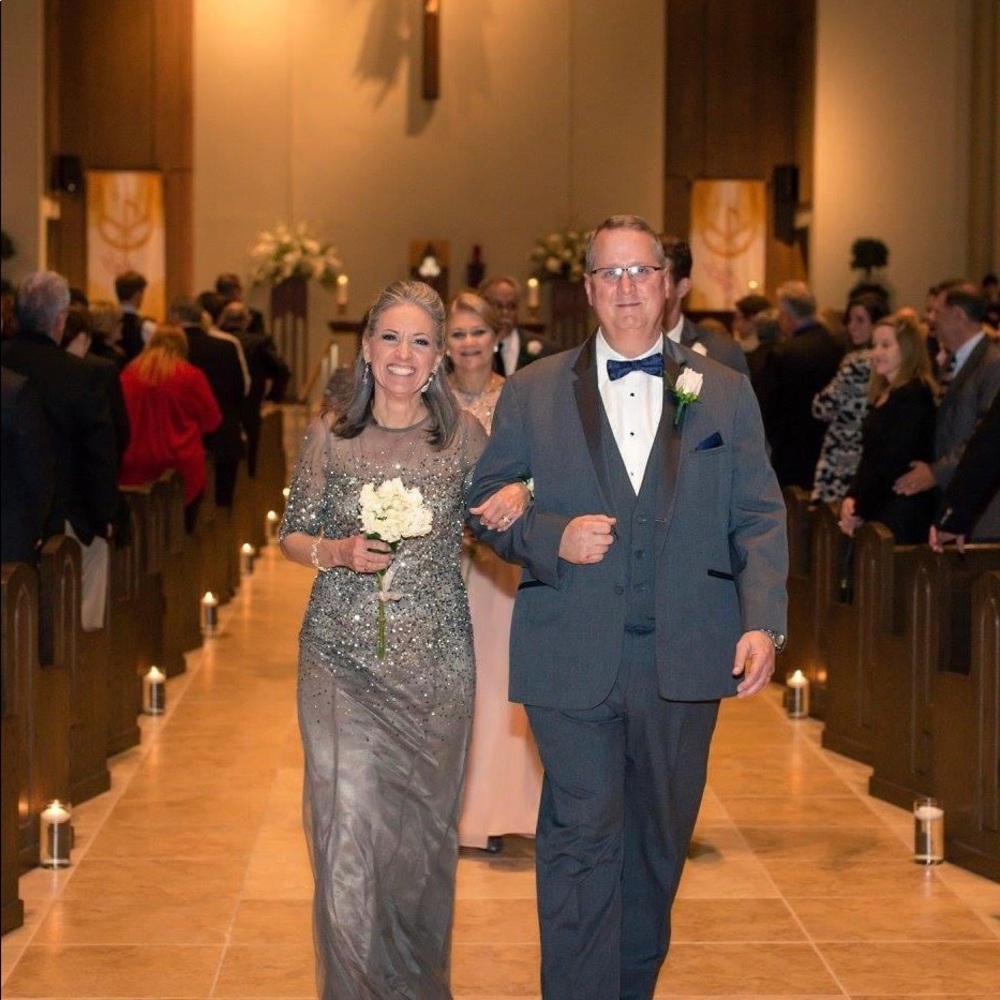 Pewter Adrianna Papelle mother of the bride dress